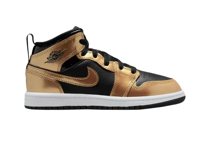 Air Jordan 1 Mid SE PS 'Metallic Gold Black'